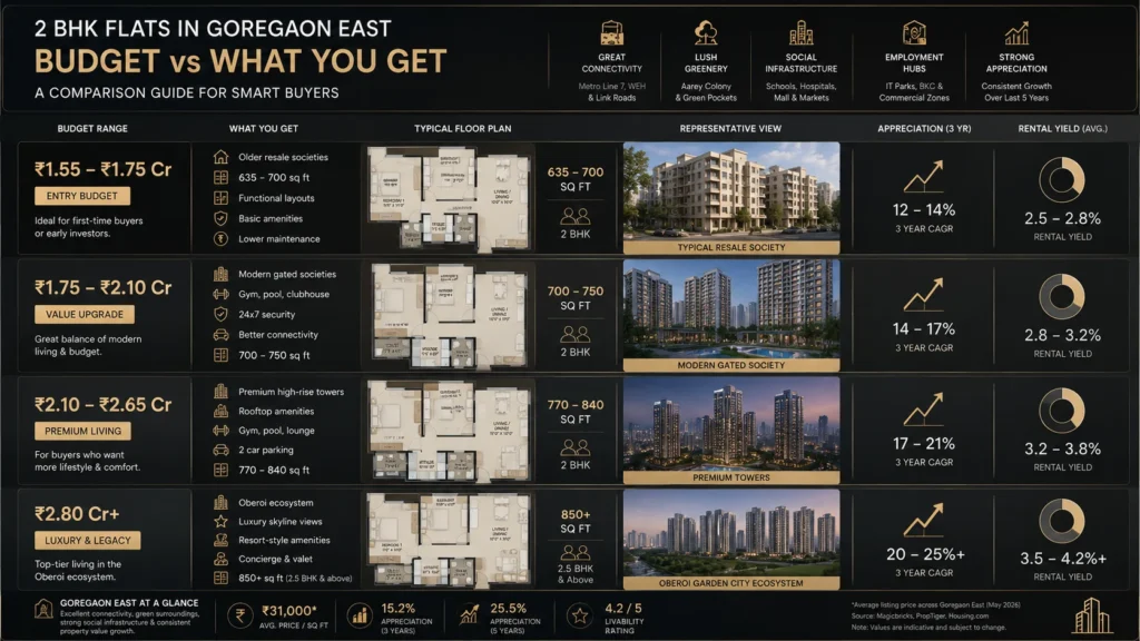 Image showing different types of 2BHK that you can get in Goregaon East with different budgets-2026-05-20