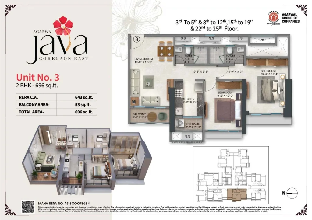 696-Sq.-Ft.-2BHK-Apartment-Layout-in-Agarwal-Java-Goregaon-East