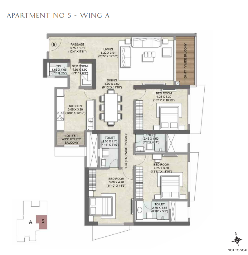 Kalpataru Radiance 3BHK Apartment